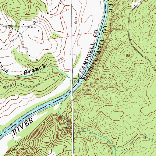 Topographic Map of Slush Branch, VA