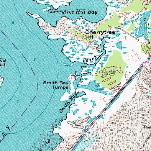 Topographic Map of Smith Bay Tumps, VA