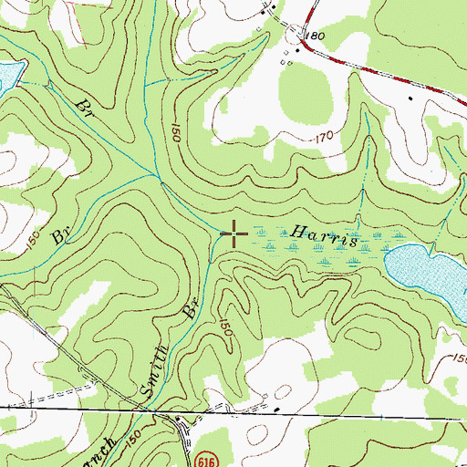 Topographic Map of Smith Branch, VA