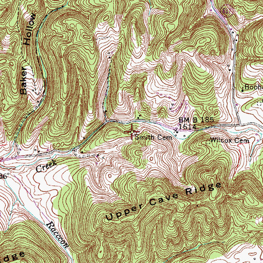 Topographic Map of Smith Cemetery, VA