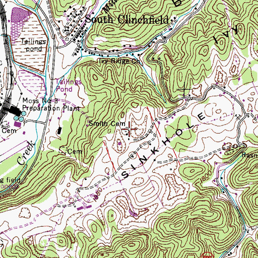 Topographic Map of Smith Cemetery, VA