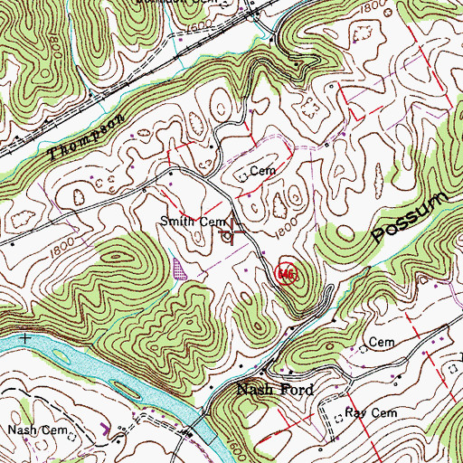 Topographic Map of Smith Cemetery, VA