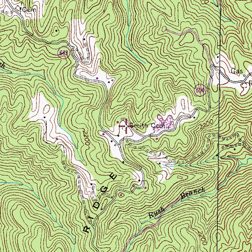 Topographic Map of Smith Cemetery, VA