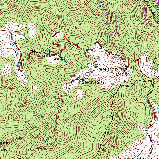 Topographic Map of Smith Cemetery, VA