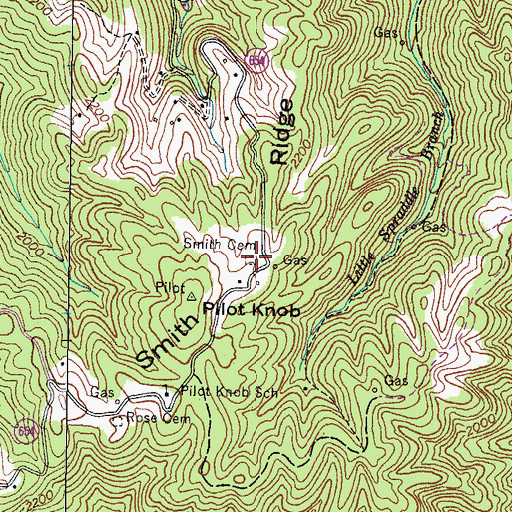 Topographic Map of Smith Cemetery, VA