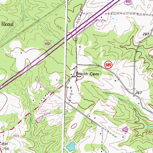 Topographic Map of Smith Cemetery, VA