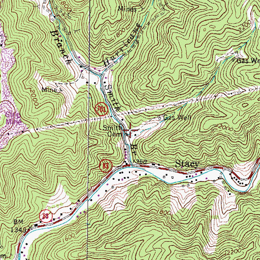 Topographic Map of Smith Cemetery, VA