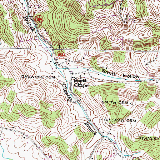 Topographic Map of Smith Chapel, VA