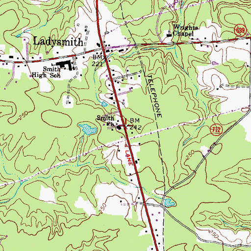 Topographic Map of Smith Church, VA