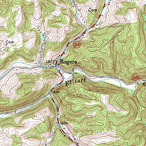 Topographic Map of Smith Creek, VA