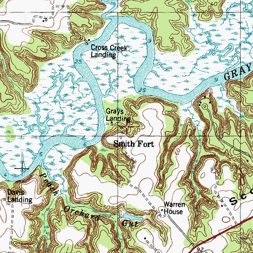 Topographic Map of Smith Fort, VA