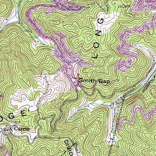 Topographic Map of Smith Gap, VA