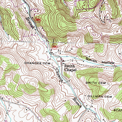 Topographic Map of Smith Hollow, VA