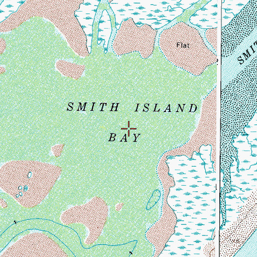 Topographic Map of Smith Island Bay, VA