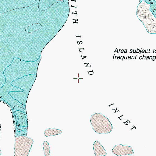 Topographic Map of Smith Island Inlet, VA