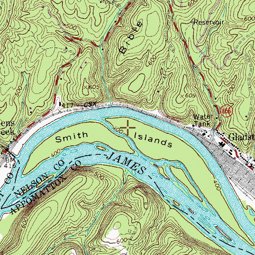 Topographic Map of Smith Islands, VA