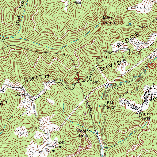 Topographic Map of Smith Ridge, VA