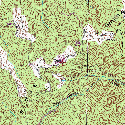 Topographic Map of Smith Ridge, VA
