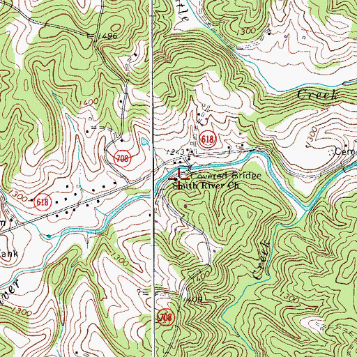 Topographic Map of Smith River Church, VA