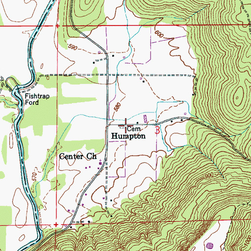 Topographic Map of Humpton Cemetery, AL