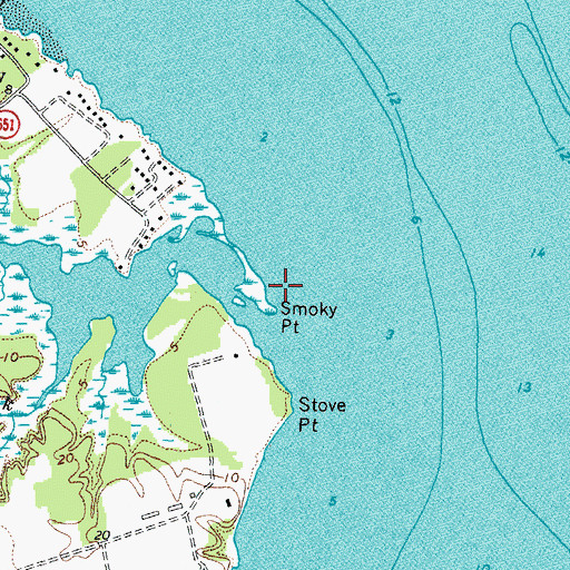 Topographic Map of Smoky Point, VA