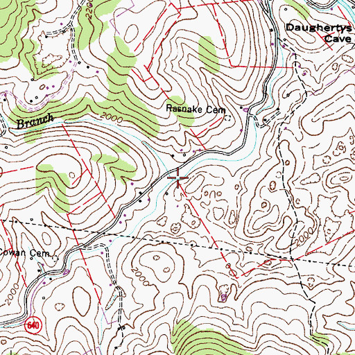Topographic Map of Smootch Branch, VA