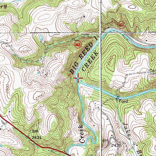 Topographic Map of Snake Creek, VA