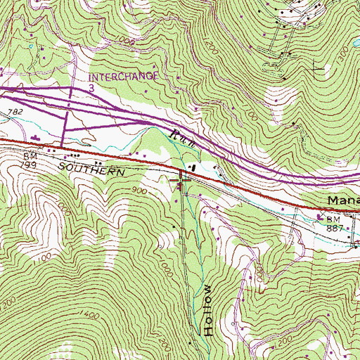 Topographic Map of Snake Hollow, VA
