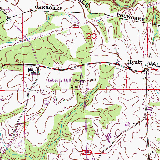 Topographic Map of Liberty Hill Church, AL