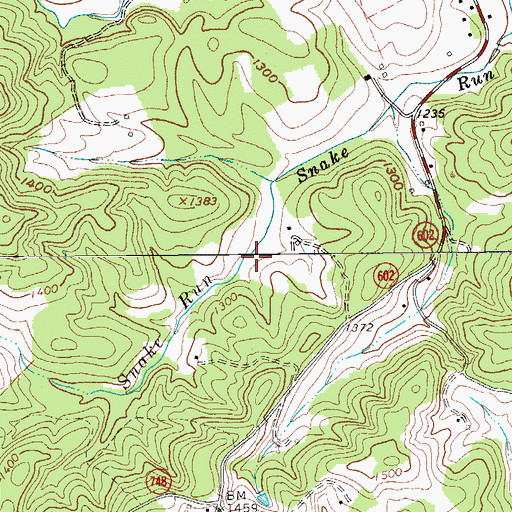 Topographic Map of Snake Run, VA