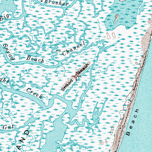 Topographic Map of Snead Beach Channel, VA