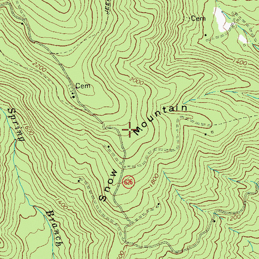 Topographic Map of Snow Mountain, VA