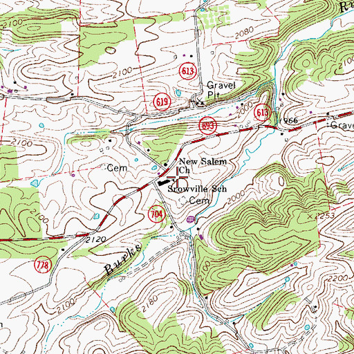 Topographic Map of Snowville Elementary School, VA