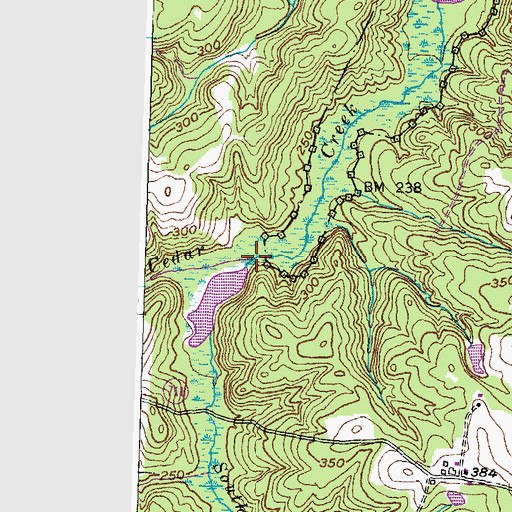 Topographic Map of South Branch Cedar Creek, VA