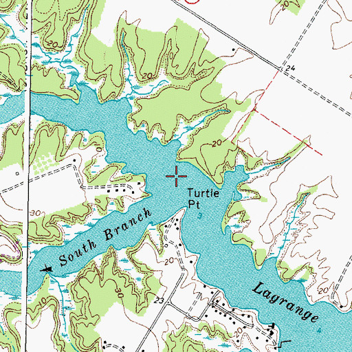 Topographic Map of South Branch Lagrange Creek, VA