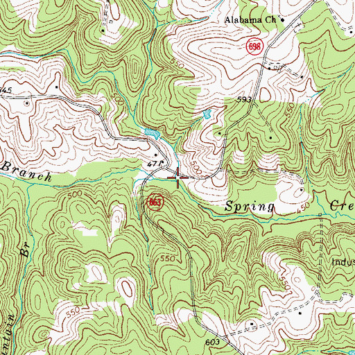 Topographic Map of South Branch Spring Creek, VA