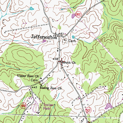 Topographic Map of South Church, VA