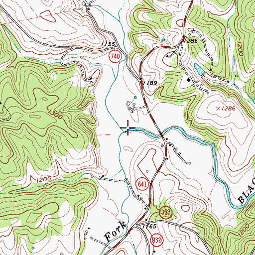 Topographic Map of South Fork Blackwater River, VA