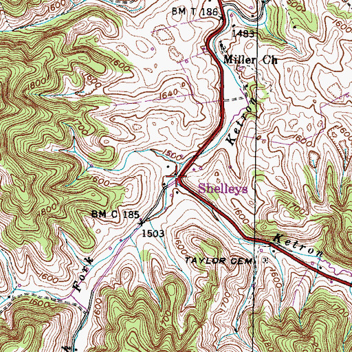 Topographic Map of South Fork Ketron Branch, VA