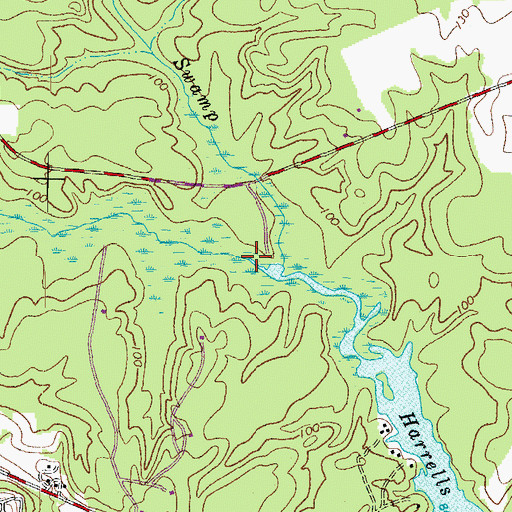 Topographic Map of South Fork Poplar Swamp, VA