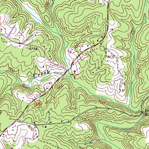 Topographic Map of South Fork Stovall Creek, VA