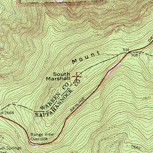 Topographic Map of South Marshall, VA
