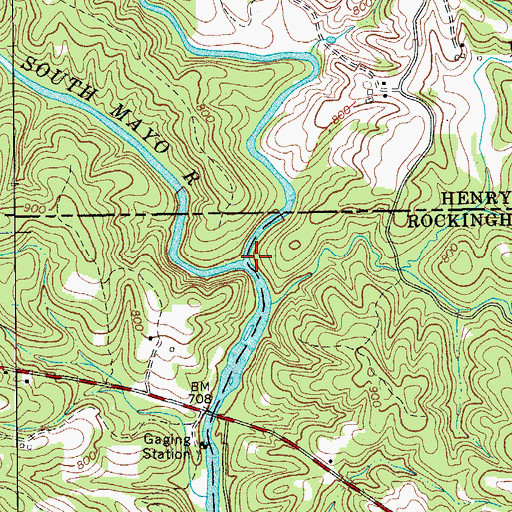 Topographic Map of South Mayo River, NC