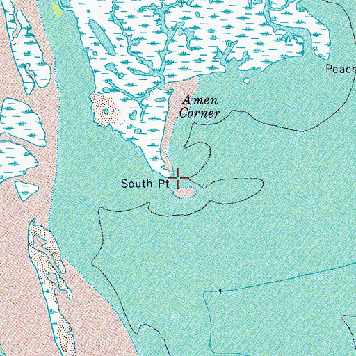 Topographic Map of South Point, VA