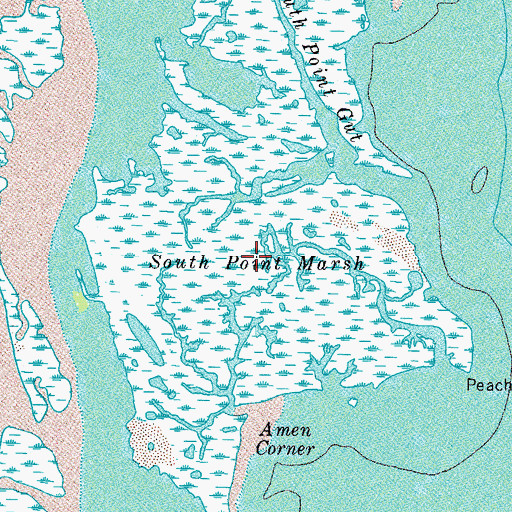 Topographic Map of South Point Marsh, VA