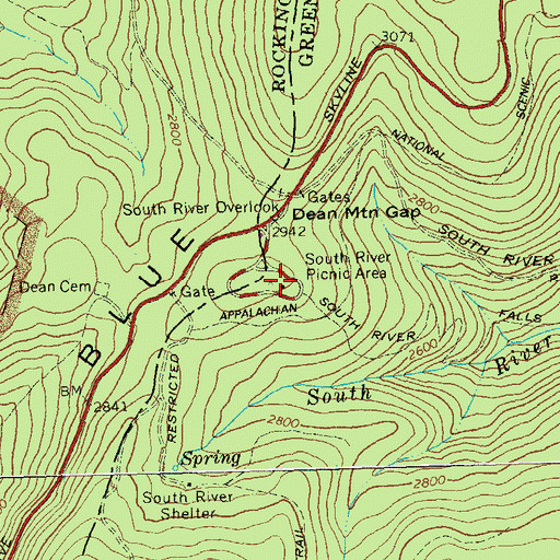 Topographic Map of South River Picnic Area, VA