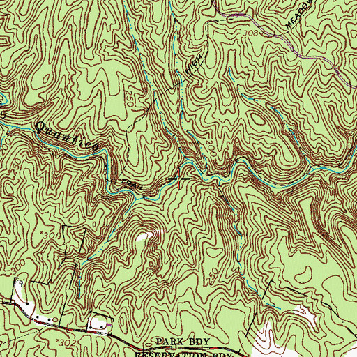 Topographic Map of South Valley Trail, VA