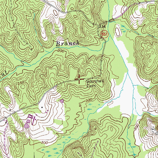 Topographic Map of Southall Cemetery, VA