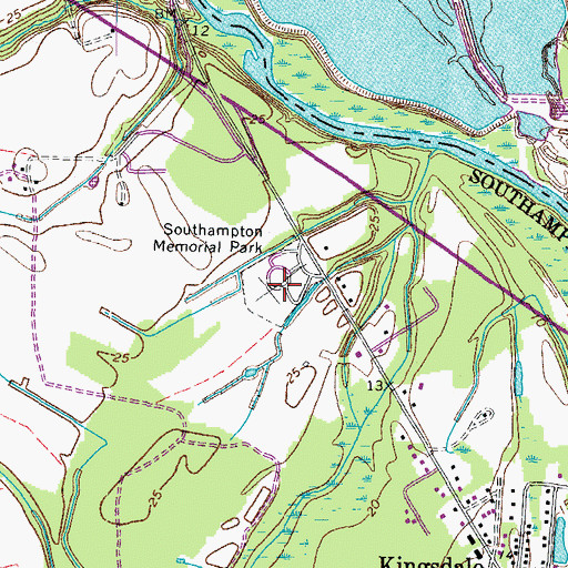 Topographic Map of Southampton Memorial Park, VA