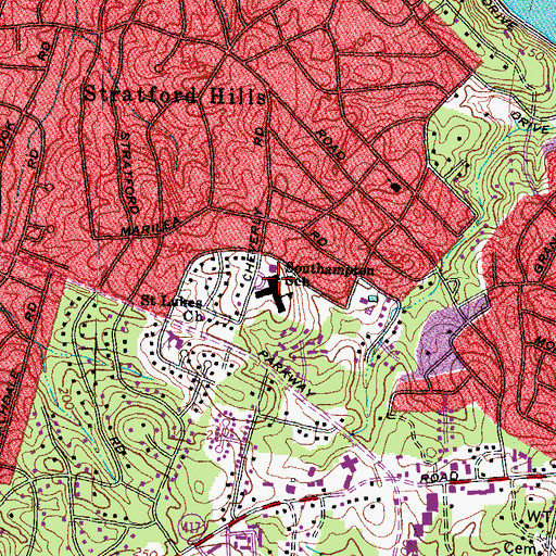 Topographic Map of Southampton Elementary School, VA